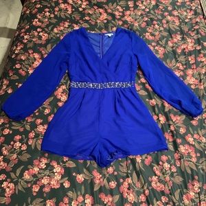 Electric Blue Charlotte Russe Formal Romper